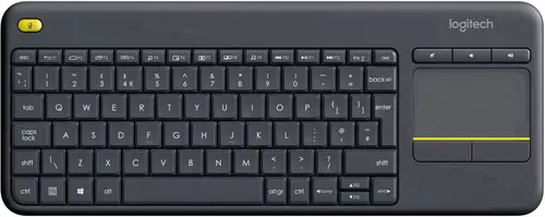 Logitech K400+ Funk Tastatur Tschechisch Schwarz Integriertes Touchpad, Maustasten, Multimediatasten