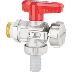 KFE-Kugelhahn 1/2" PN 16 Eckform mit Schlauchverschraubung