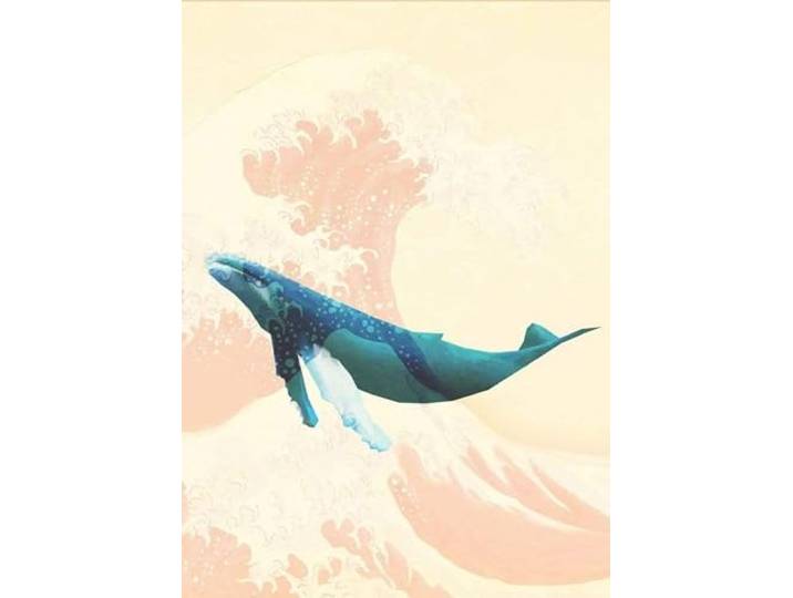Komar Vlies Fototapete - Whale Voyage - Größe: 200 x 280 cm (Breite x Höhe) - Ozean, Wal, Meeressäuger, Meer, Kinderzimmer, Tapete - IAX4-0012