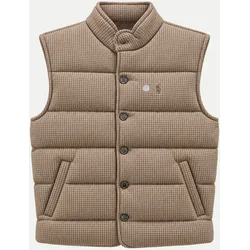 Steppweste mit Hahnentritt-Muster Braun XL