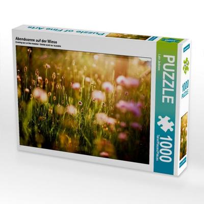 CALVENDO Puzzle Abendsonne auf der Wiese | 1000 Teile Lege-Größe 64x48cm Foto-Puzzle für glückliche Stunden