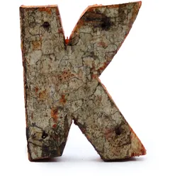 Rustic Bark Letter   - "K"  - 7cm