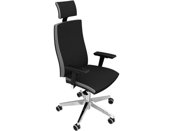 Bürostuhl Office schwarz Metall H 133 cm
