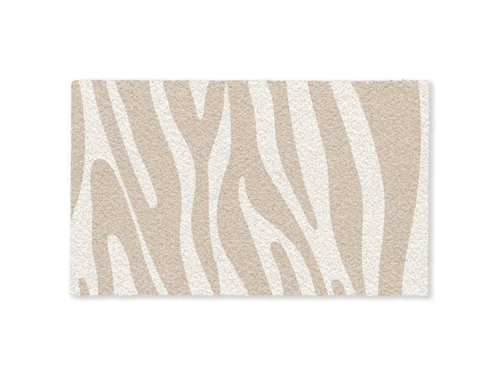 MuchoWow Fussmatte Zebramuster - Beige - Weiß - Tiermuster Schmutzfänger 150x90 cm, Kunststoff, Rechteckig, 150x0.4 cm, rutschfeste Unterfläche, Teppiche und Böden, Schmutzfangmatten, Fußmatten