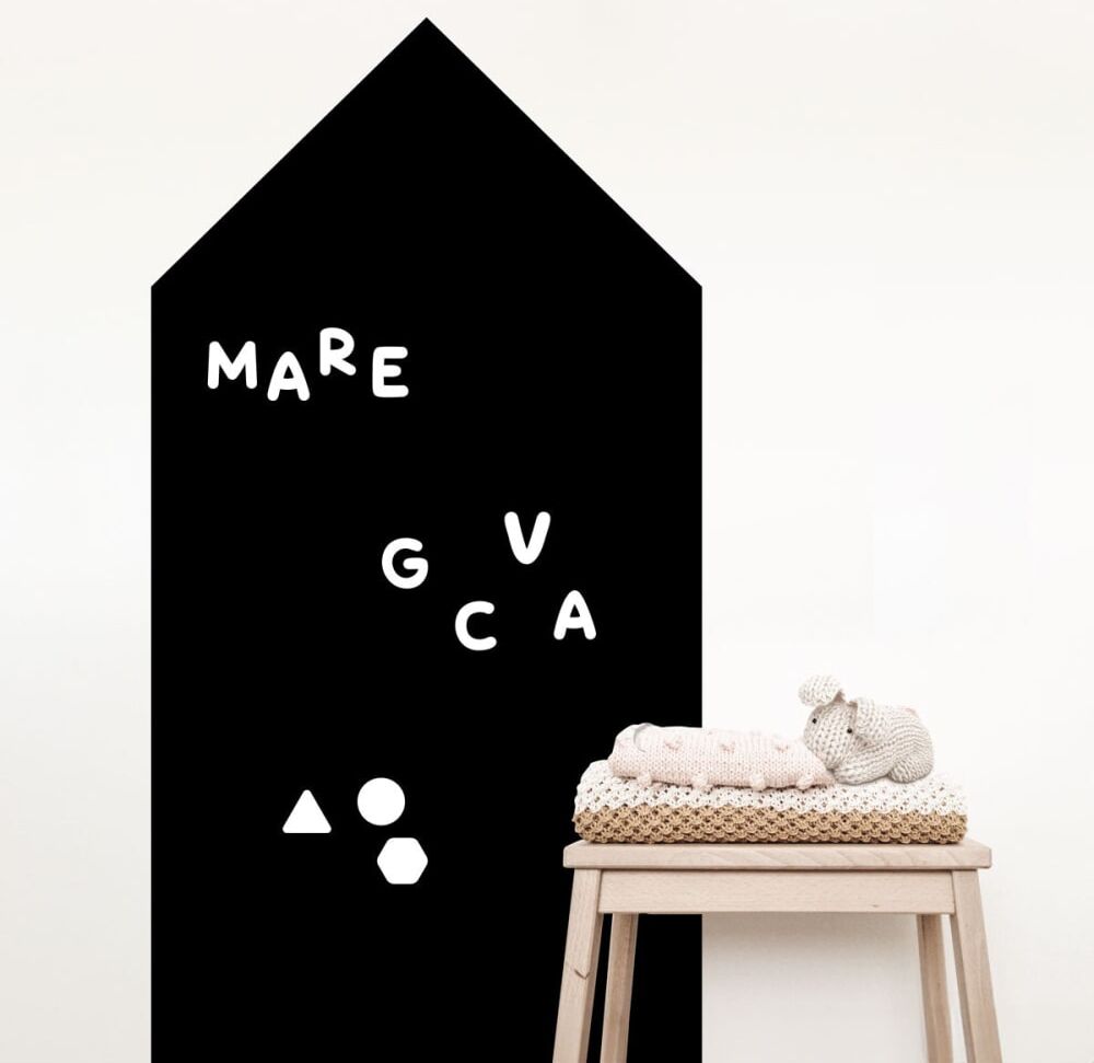Decochic Tableau adhésif magnétique maison noir 60x116cm Noir 0x116x60cm