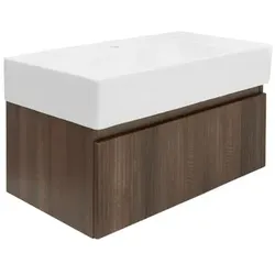 SAT Evolution Waschtisch mit Unterschrank 78x30x44,8 cm Walnuss matt SATEVO80NAU2