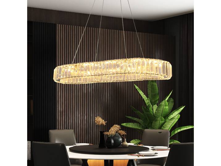 VETRULUS moderne luxe cristal ovale Design Led lustre plafonnier nordique pendentif luminaire suspendu salon chambre hôtel