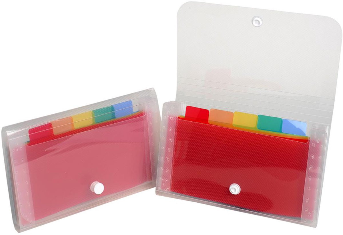 Exacompta Crystal PP Sorteermap midi met 7 indelingen, 14 x 26 cm, Transparant, 55398E