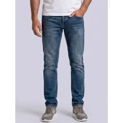 emilio adani Herren Super-Stretch-Jeans mit grauem Schleier Blau slim fit uni - 34/30
