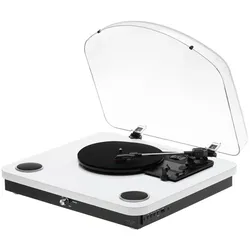 Adler AD 1914 Plattenspieler – Bluetooth, USB, Riemenantrieb & Lautsprecher in Weiß