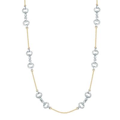 Kette mit Anhänger LULU & JANE "AV153", gold (gelbgold), Halsketten, Damen, 80,0cm Basiskette + 5,0cm Verlängerung