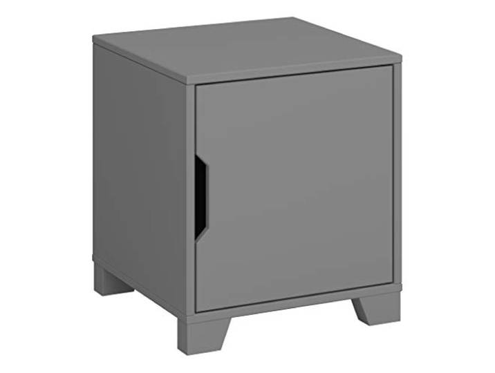 Linus Nachttisch mit 1 Tür aus grauem MDF