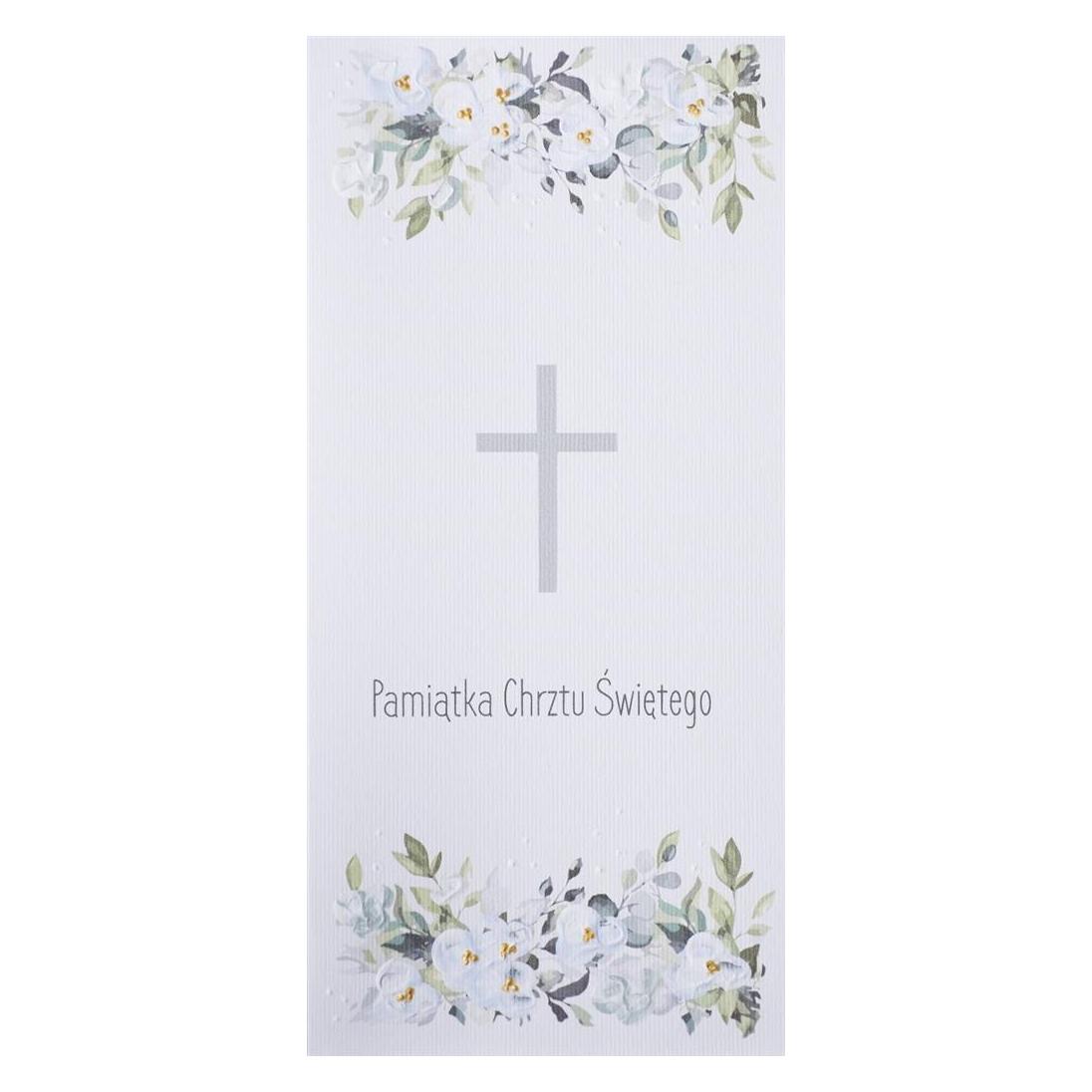 Teka Taufkarte DL C19 - Kreuz mit blauen Blumen (47993976)