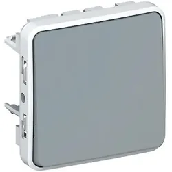 Legrand Plexo55 Modular Wipptaster Schliesser 1-polig beleuchtet Wechsel Feuchtraum grau 069541, Schalter + Taster, Grau