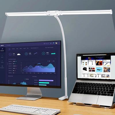 Smart Shopping Spot LED Desk Lamp With Stepless Dimmable Light & Adjustable Gooseneck Double Single Head Architect Desk Lamp For Office white