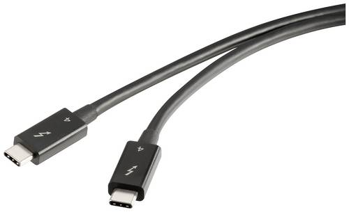 Renkforce Thunderbolt-Kabel Thunderbolt 4 Thunderbolt (USB-C) Stecker, Thunderbolt (USB-C) Stecker 0.80m Schwarz doppelt