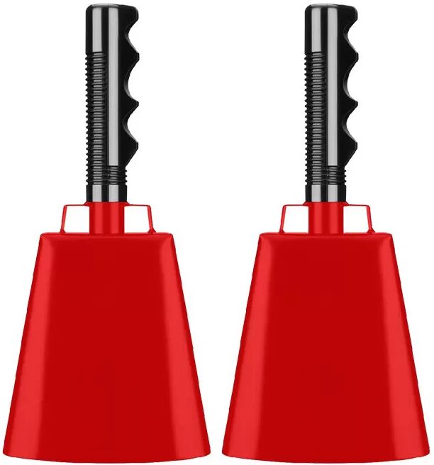 INF Set de 2 cloches métalliques pour supporters, événements sportifs et célébrations Rouge