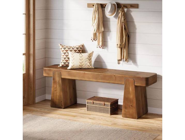 Banc d'entrée - LITTLE TREE - Little Tree - Bois massif - 120×30×45 cm - Marron foncé
