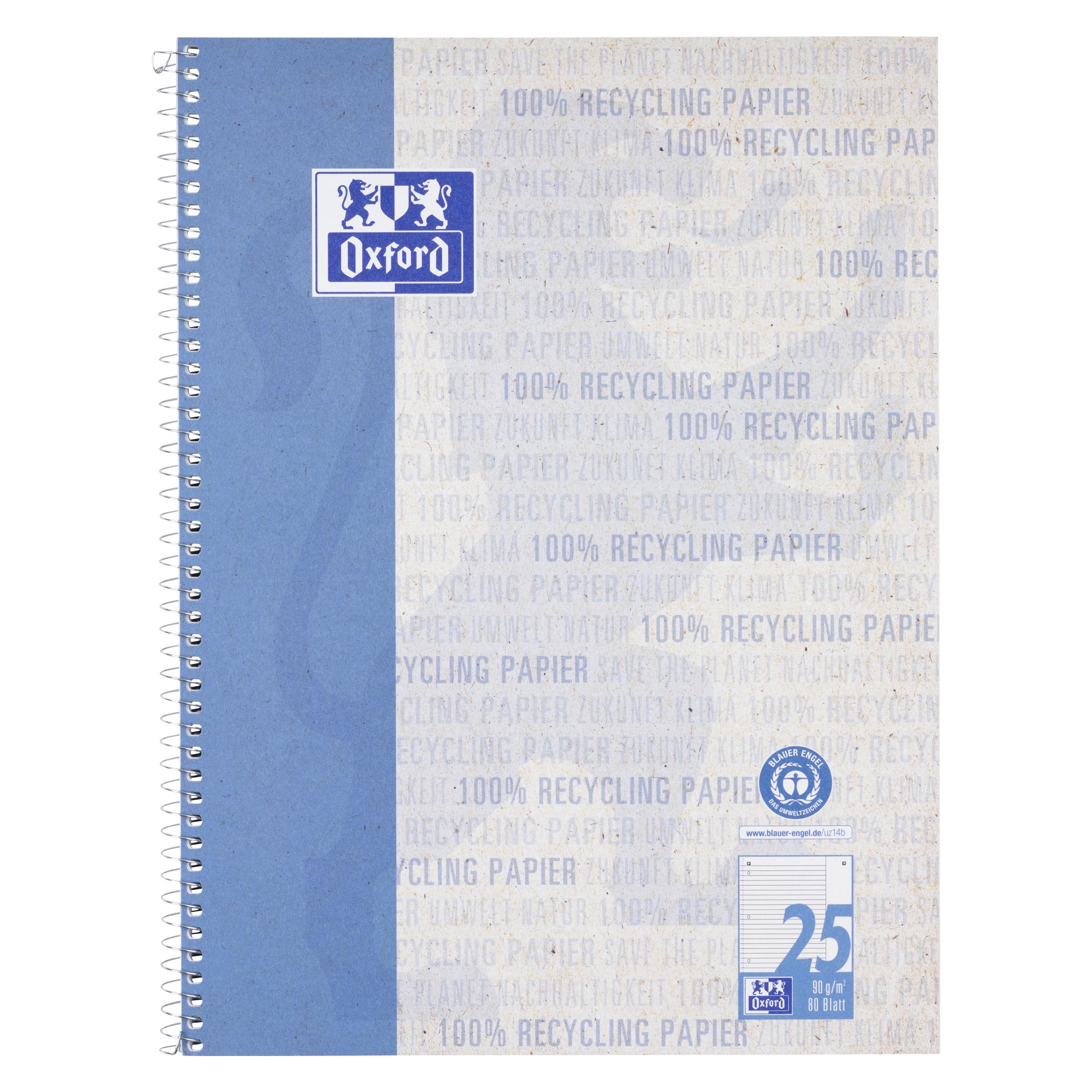 Oxford Recycling Collegeblock, A4+ (A4+, Liniert) (400159364)