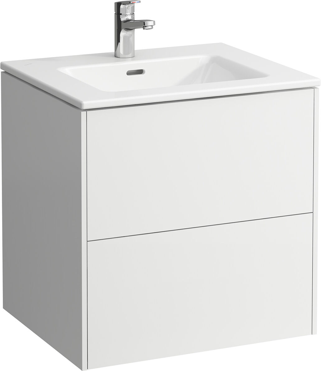 LAUFEN Pro S Vasque à poser avec meuble sous-vasque 60 cm H8649602611041 Ensemble vasque, 60x50cm, 2 tiroirs, blanc brillant