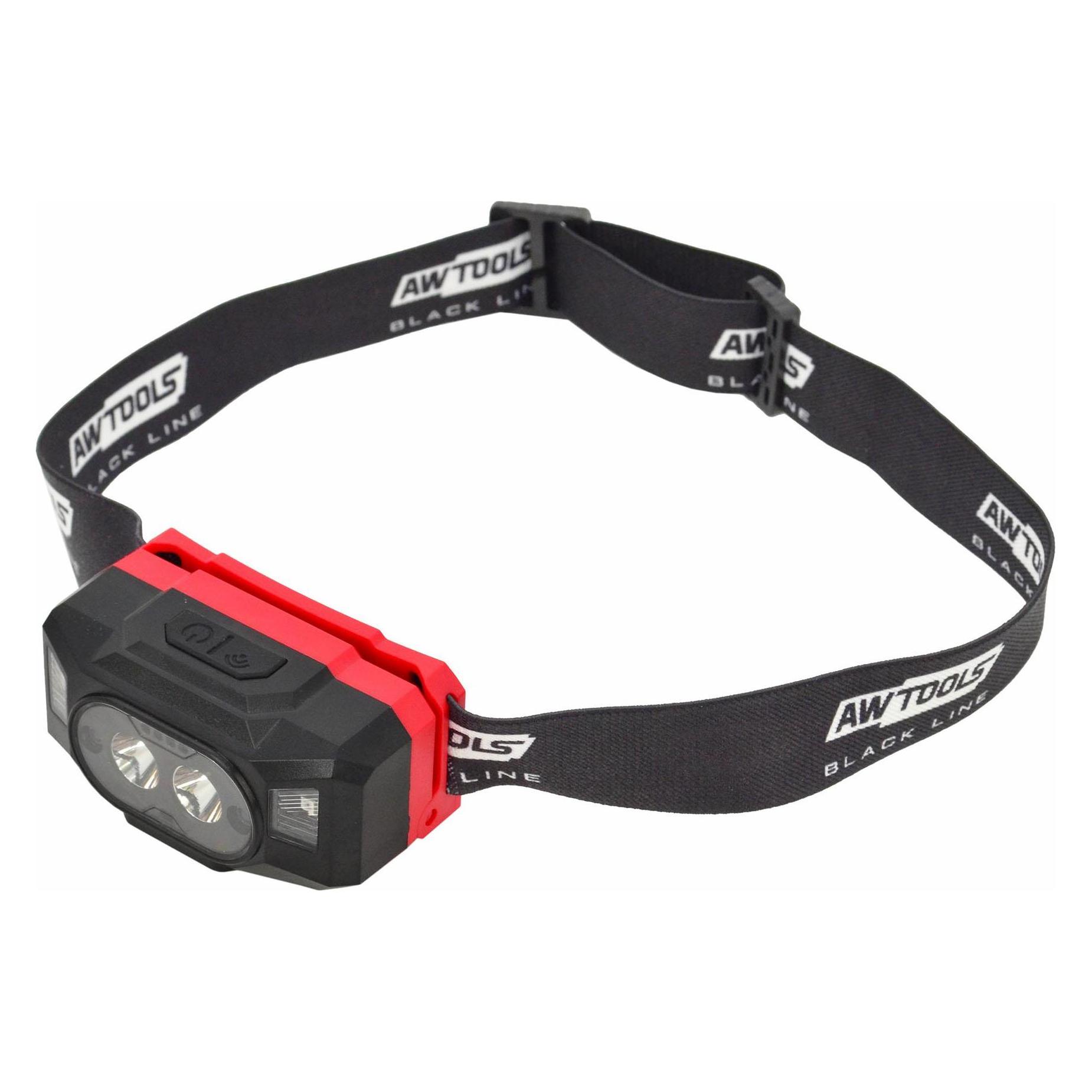Awtools USB-LED-Stirnlampe mit 6 Funktionen und Powerbank (60121656)