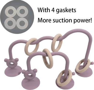 Uplift Curations Colorful Montessori Silicone Bead Toy For Sensory Learning & Early Development purple