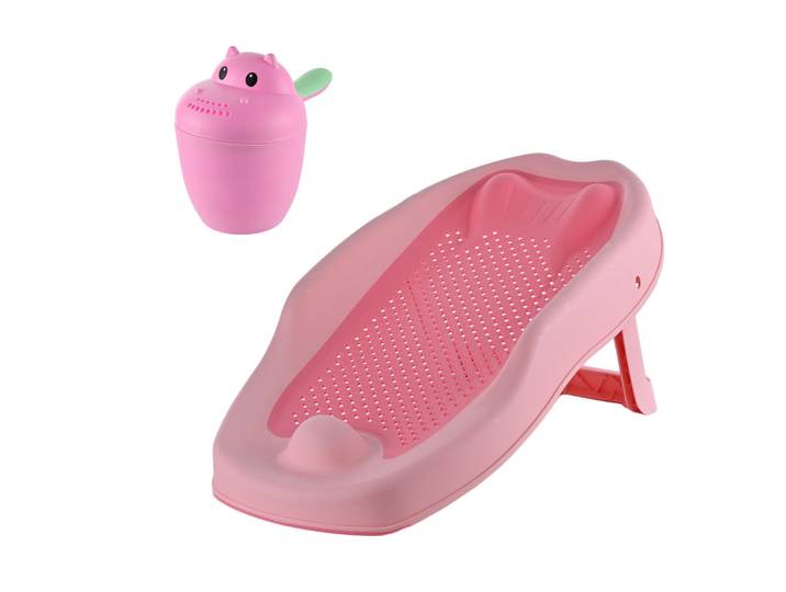 Relaxdays Baby-Badehilfe Rosa 2er-Set, Mehrfarbig, Kunststoff, 51.5x30 cm, Pflegen, Baden, Badesitze