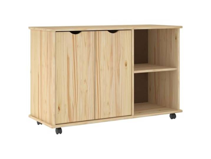 GFEROMRF Rollschrank mit Rollen Massivholz Kiefer Braun 100x39x65,5 cm Massivholz Kiefer, matte Oberfläche, Schubladen und Regale, Rollen für Mobilität, vielseitig einsetzbar