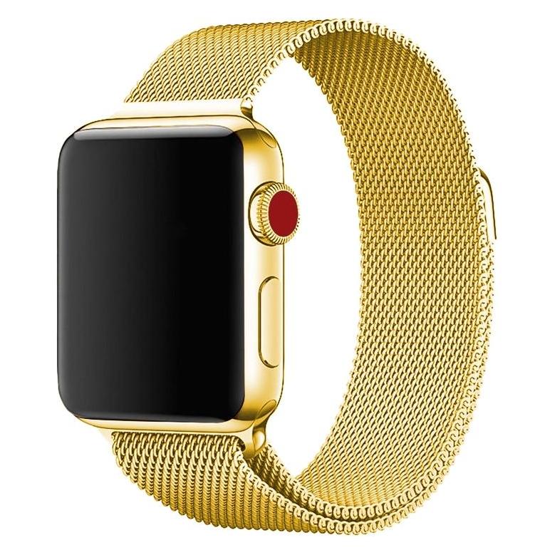 Wave teräspunottu ranneke, Apple Watch / /, kulta (Edelstahl) (WAVE-MB-AW-4244-GD)