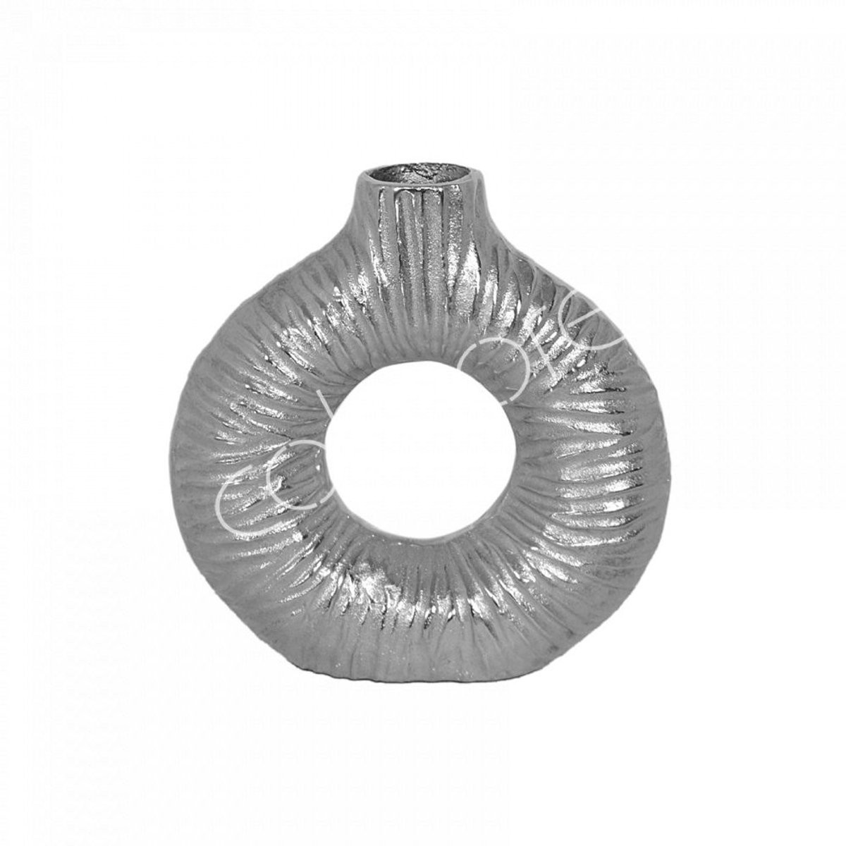 Colmore Vaas met gat ALU RAW/NI B: 24 cm, D: 7 cm, H: 25 cm