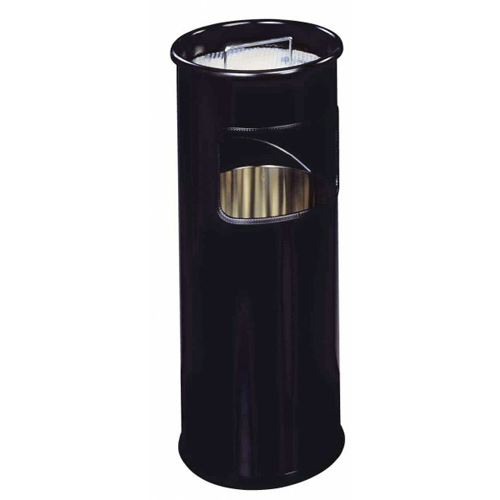 DURABLE Papierkorb METALL, mit Ascher, rund, schwarz