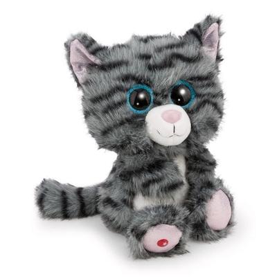 NICI Plüsch GLUBSCHIS Katze getigert Nomelia schlenkernd grau 25cm