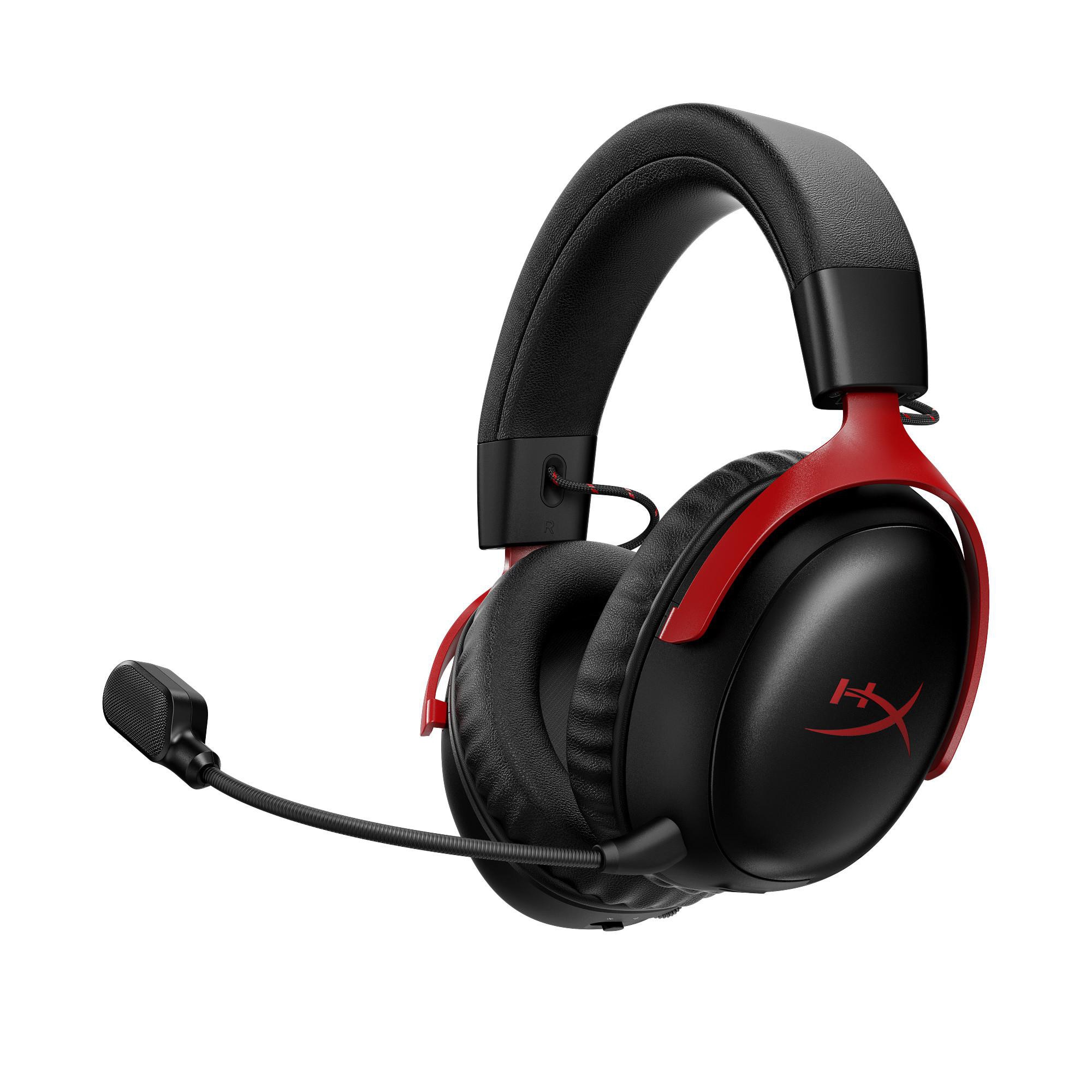 HyperX Cloud III S Wireless Schwarz/Rot, Kabelloses Gaming-Headset, 2.4 GHz Verbindung, Bluetooth, HP Instant Pair für Omen Gaming-Notebooks A59Z0AA