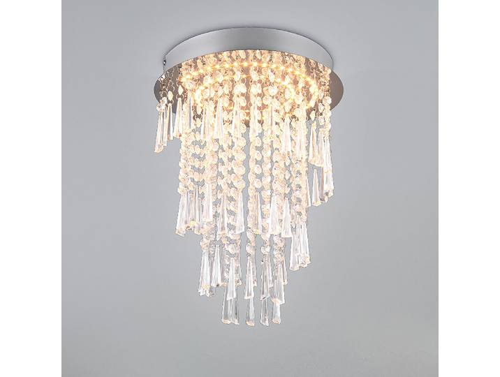 Lustre LED Type B Ø 30cm Argenté Fer verni Verre acrylique LED Module LED