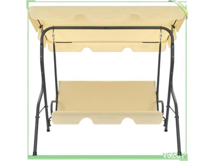 Balancelle de jardin - FAF EICY - 45350 - blanc crème - 170 x 110 x 153 cm - cadre acier
