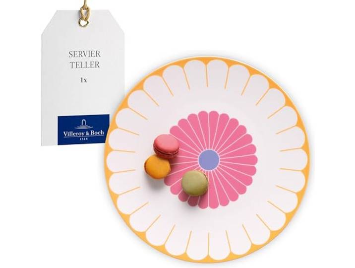Villeroy & Boch - Fleur couleur Servierteller groß mehrfarbig, Spülmaschinenfest, Mikrowellensicher, Präsentationsplatte, Serviertablett, Servierteller Blumenmuster, Snackteller, Premium Porzellan