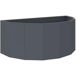 Helloshop26 - Modernes halbrußrundes Garten-Hochbeet für den Außenbereich 90 x 45 x 35 cm schickes Design aus anthrazitfarbenem
