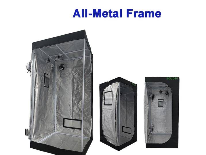 Serre de culture 160x80x80 avec structure robuste, cadre entièrement métallique, revêtement en aluminium pour culture de plantes d'intérieur