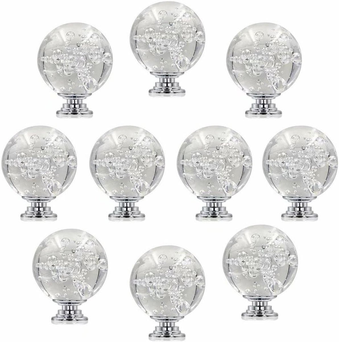 Decoratieve Kristallen Knoppen in Transparant - Strak Bol Design - 40 mm Diameter