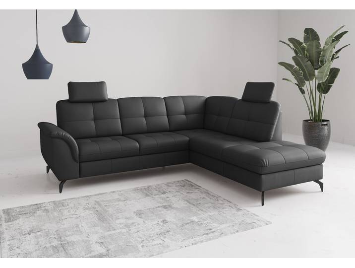 Ecksofa SIT & MORE Zora , schwarz, T:212cm, Sofas, Ecksofa