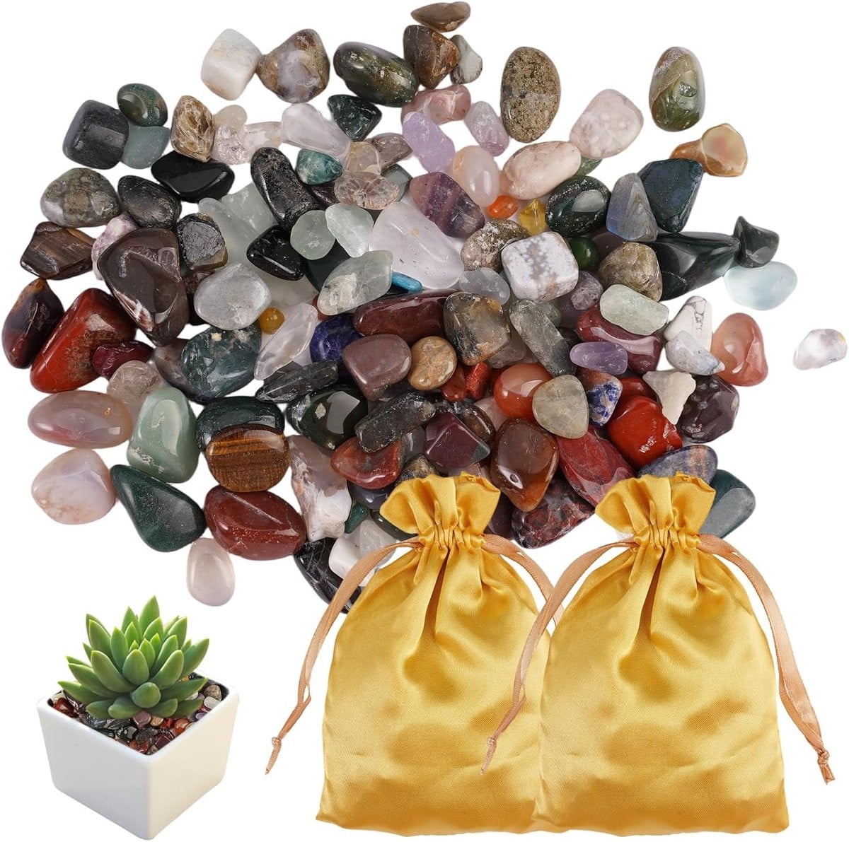 Echte Edelstenen Mix - Natuurlijke Gekleurde Stenen voor Decoratie - 300 g - 9-12 mm