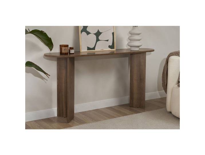 Console Cercino Dmora bois noble noyer marron 150x35x75h cm