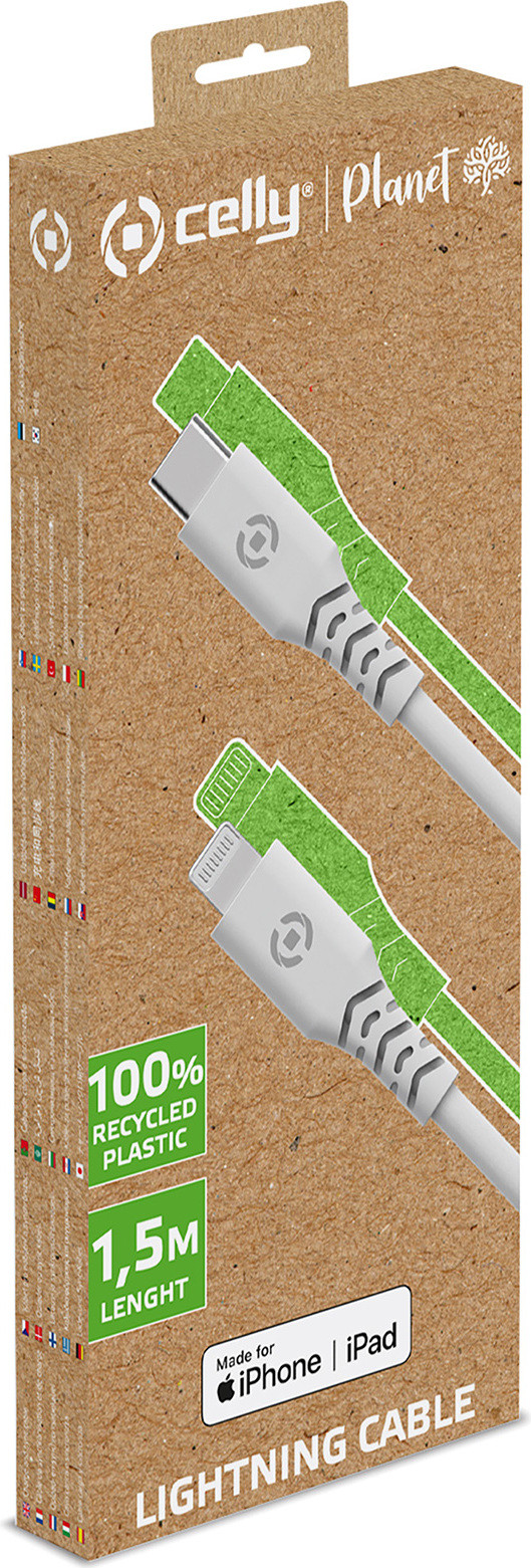 Celly USB-oplaadkabel GRSUSBCLIGHTWH, 150 cm, Wit