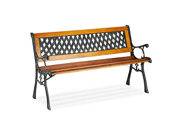 Relaxdays Jardin\, 2 Places\, Banc extérieur Balcon terrasse\, Motifs croisés en Fonte\, HxlxP: 73x125x52 cm\, Nature\, Marron