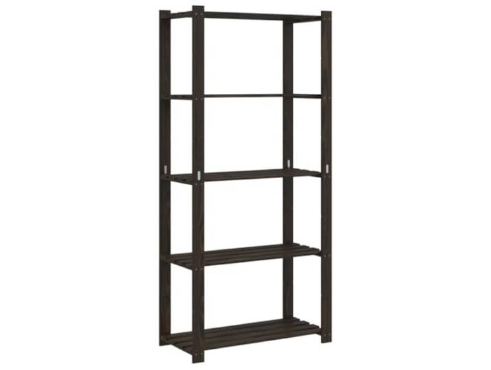 vidaXL Opbergrek 5-laags 80x38x170 cm massief grenenhout zwart