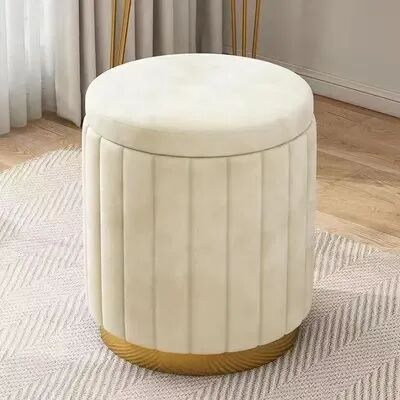 Combo Retail Shop Light Luxury Makeup Stools, Round Vanity Chairs, Sofas, Bedroom Side Storage Bench white Storage Capacity