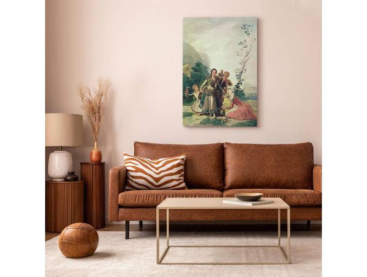 Toile Printemps ou le vendeur de fleurs Feutre Blanc/Blanc 40 x 60cm