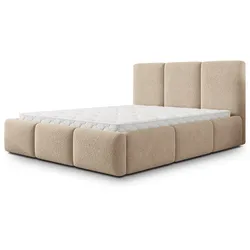 POLSTERBETT ARSIL 120x200 cm mit Bettkästen - Beige
