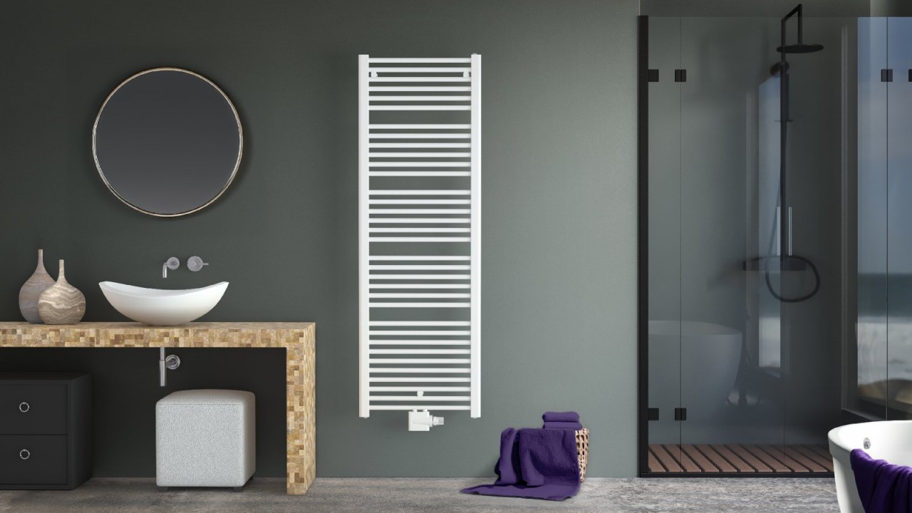 Zehnder Design-Heizkörper Dero, 804 x 450 mm, Traffic White, Warmwasserbetrieb, ZDD00145B100000 ZDD00145B100000