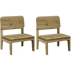 vidaXL Gartenstühle 2 Stk. 60x52,5x72 cm Kiefernholz Imprägniert, Relaxstuhl, Terrassenstuhl, Außenstuhl, Relaxsessel, Outdoor-Stuhl, Stuhl